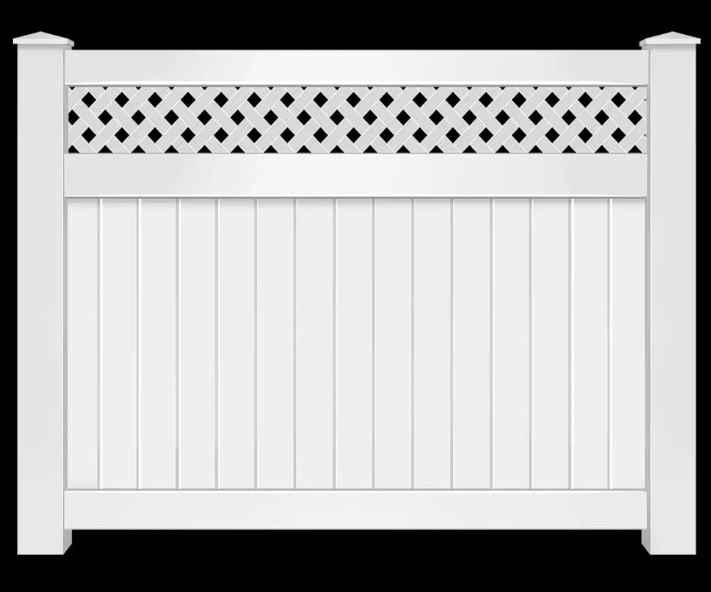 Lattice Top Vinyl Fence vinyl fence style installed in Greenville and Spartanburg SC by Stateside Fence and Deck