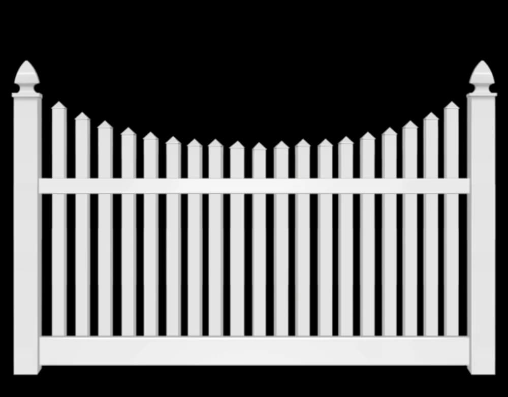 Scalloped Vinyl Fence vinyl fence style installed in Greenville and Spartanburg SC by Stateside Fence and Deck
