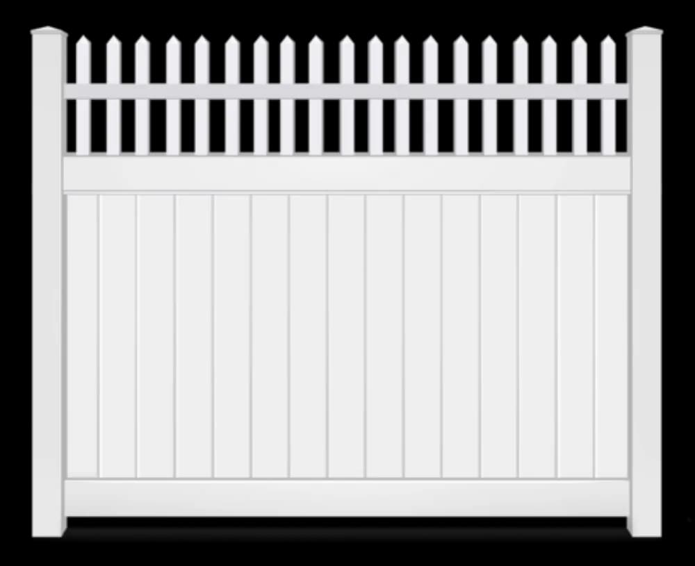 Spindle Open Top Vinyl Fence vinyl fence style installed in Greenville and Spartanburg SC by Stateside Fence and Deck