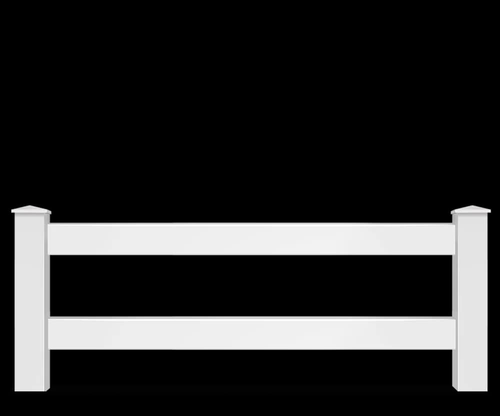 2-Rail Vinyl Fence vinyl fence style installed in Greenville and Spartanburg SC by Stateside Fence and Deck
