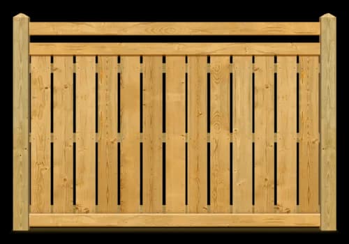 Horizontal Top Rail Picket Fence wood fence style installed in Greenville and Spartanburg SC by Stateside Fence and Deck