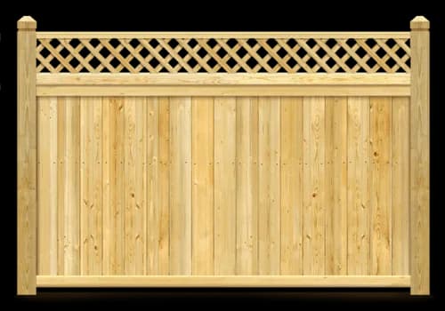 Lattice Top Fence wood fence style installed in Greenville and Spartanburg SC by Stateside Fence and Deck